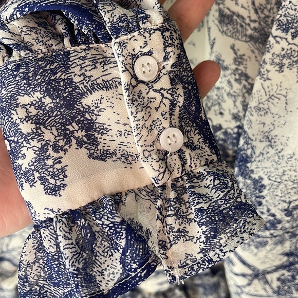 Toile Print Mini Dress - Picture 6 of 9